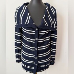 Banana Republic Striped Navy Cardigan